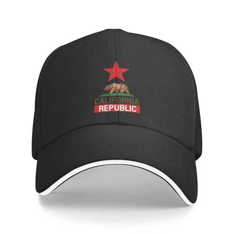 

Fashion Unisex California Republic State Flag Baseball Cap Adult 1846 Bear Adjustable Dad Hat for Men Women Sun Protection