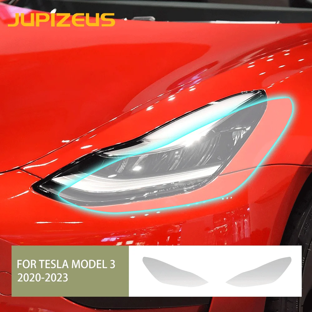 Für Tesla Model 3 2020-2023 Unsichtbare Auto-Folierung TPU-Film Scheinwerfer-Tönung Innenausstattung Auto-Modifikationszubehör – Detail 1