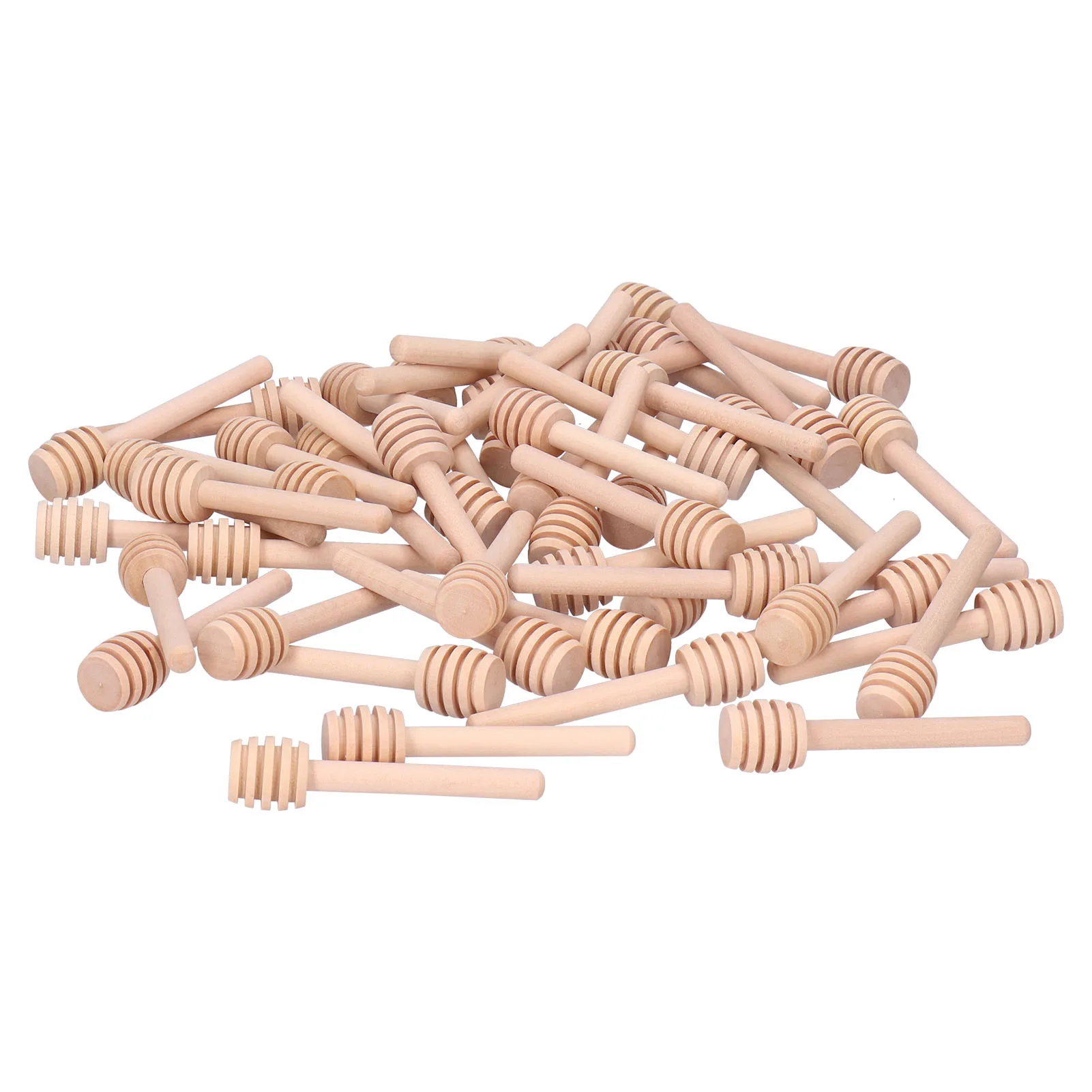 8cm Wood Honey Dipper Sticks Honey Stirrer Dispensing Wand for Wedding Party Favors Home Kitchen Supplies 50PCS