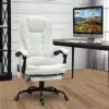 7-Point Vibrating Massage Office Chair High Back Massaging Office Desk Chair with Lumbar Support, Footrest, White 3