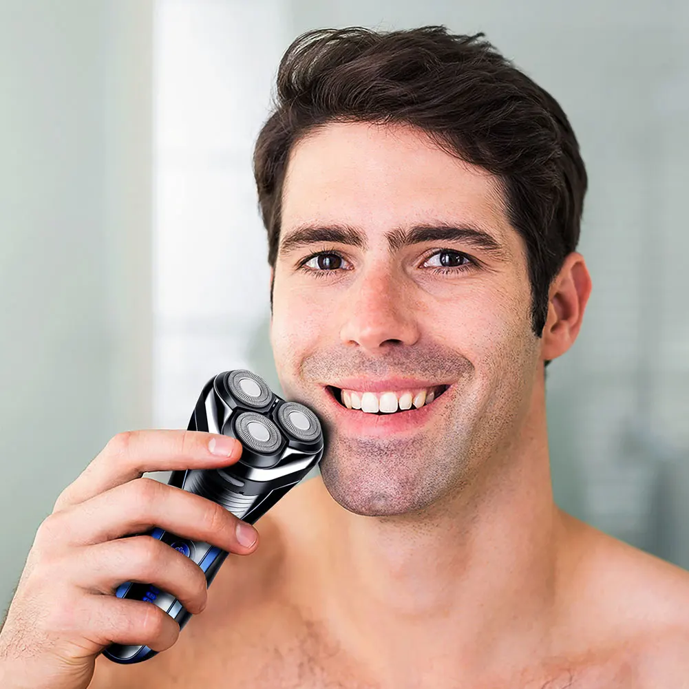 하테커 휴대용 전기 면도기, 액정 디스플레이, USB 방수, 이발소와 유사한 면도 품질, 남성용