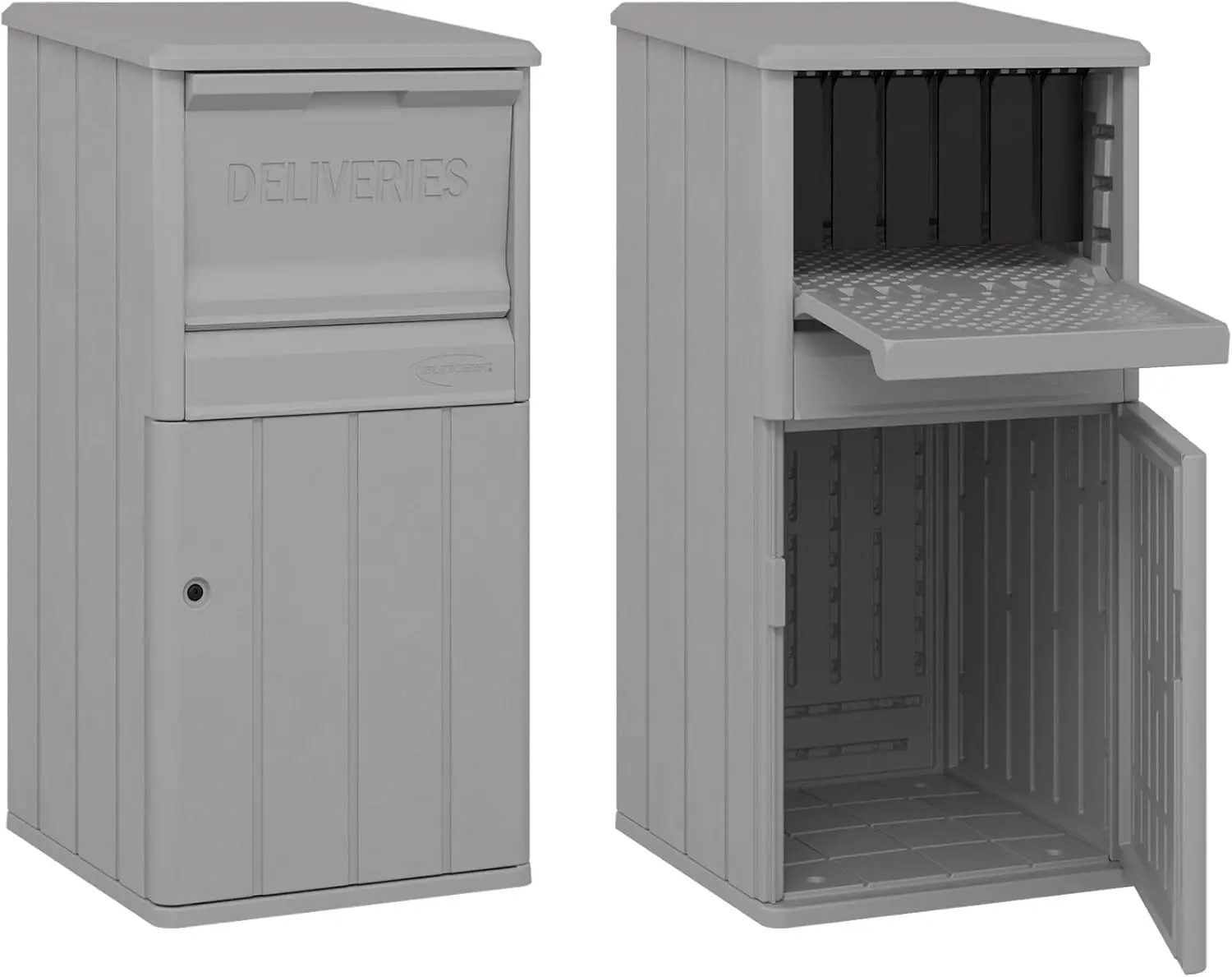 33.5-Gallon Capacity Package Delivery Box, Parcel Drop Box with Lock, Weather Resistant Outdoor Storage Solution for Secure