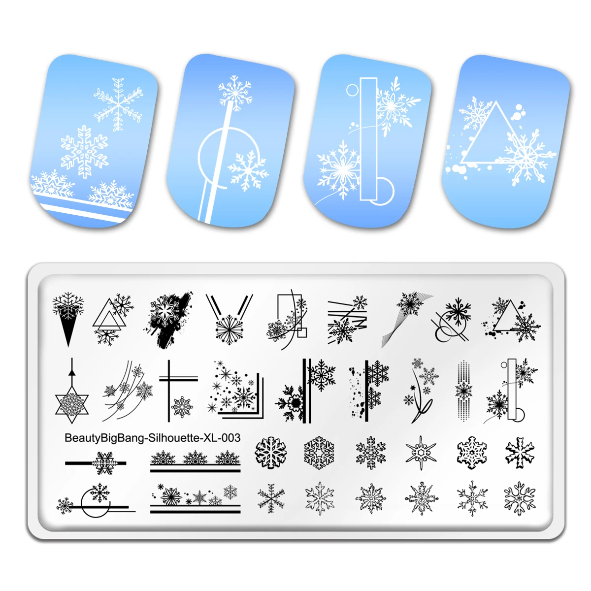 BeautyBigBang Stamping Plates Merry Christmas Winter Theme Snowman Penguin  Image Stainless Steel Nail Art Stamp Template XL-094