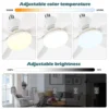 LED 30W ceiling fan light E27 with remote control for dimming, suitable for living room, study, household use, 85-265V 5