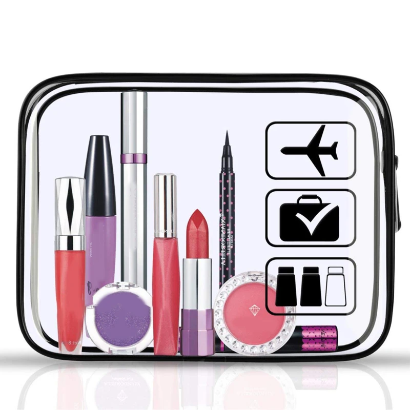 Makeup Organizer Transparent Zipper Makeup Bag Organizer Box Men Women Travel Clear Cosmetic Bag Waterproof Toiletry Wash Make Up Bags Case