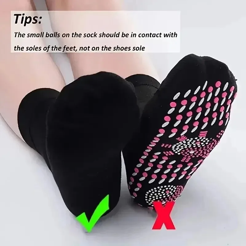 1/3/6pairs Compression Slimming Health Socks Winter Elastic Warm Self-Heating Socks Health Care Socks Magnetic Therapy Socks