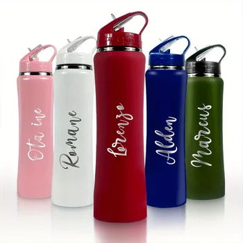 Personalized Water Bottle with Straw 1