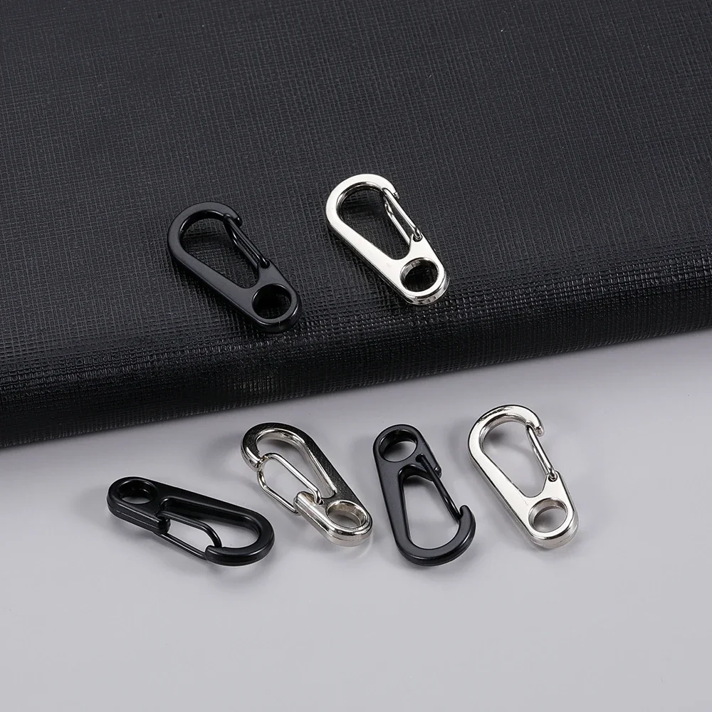 100pcs Lobster Clasp Buckle Keychian Mini Carabiners Outdoor Camping Hiking Buckles Alloy Spring Snap Hooks Keychains Tool Clips