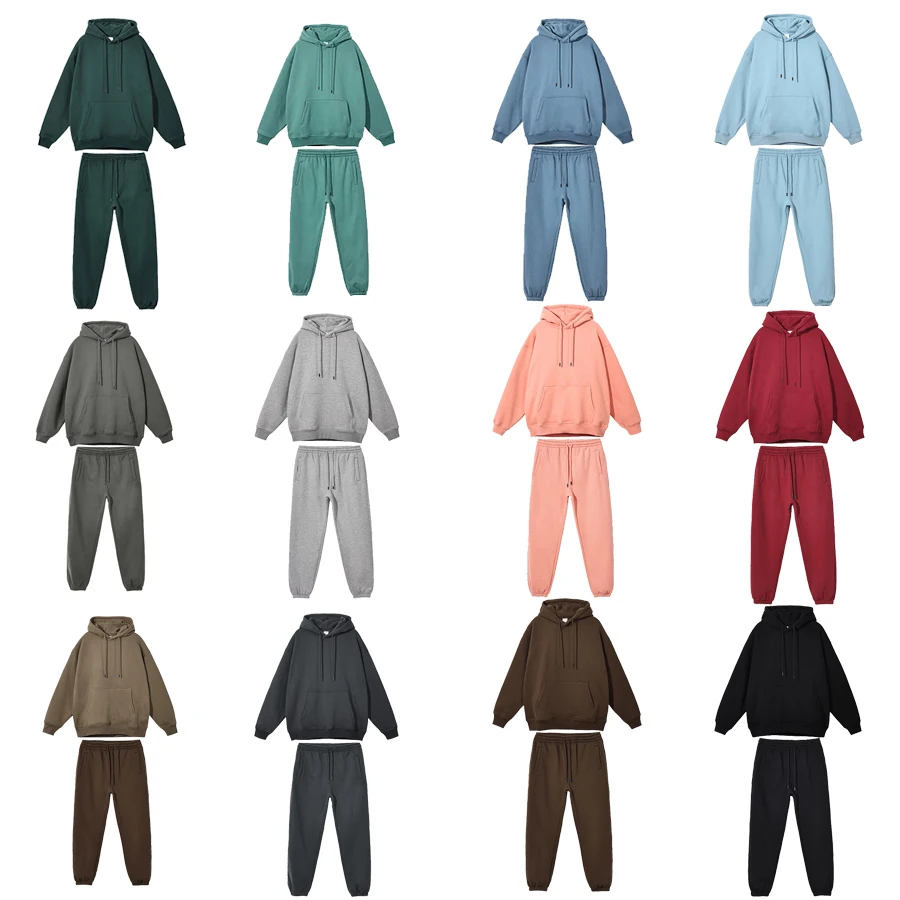 

2023 Spring Autumn Women Tracksuit Plus Velvet Hooded Long Sleeve Streetwear Hoodies Candy Color Sweatpants Sports Suit Hooded