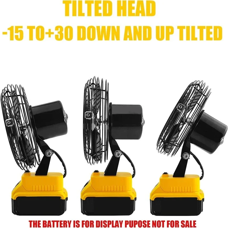 Portable Outdoor Jobsite Cordless Fan for DeWalt Indoor Fans Operated for DeWalt 20V Max Battery Strong wind force Outdoor work