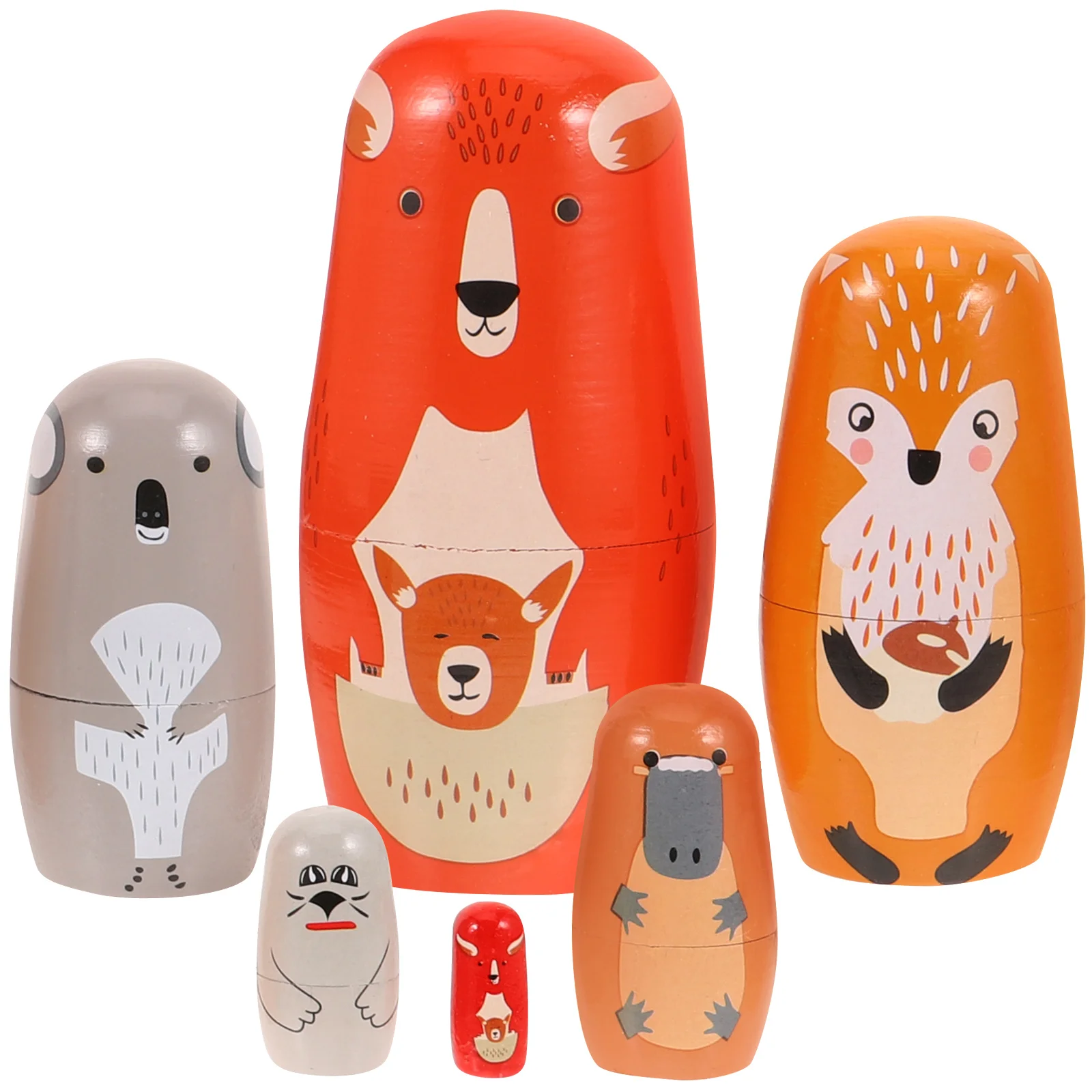 

Matryoshka Russian Nesting Dolls Decorative Bathroom Decorations to Stack Walnut Crafts Wooden Stackable