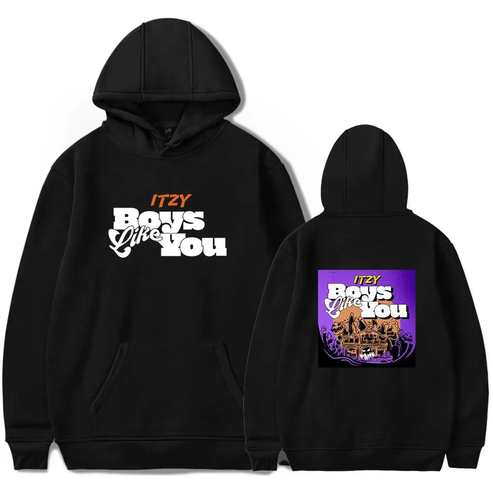 Itzy Hoodie Album Blah Blah Merch Hoodie Moletom Das Mulheres Dos Homens KPOP Fashion Hoodie Oversed Harajuku Street Wear Routes