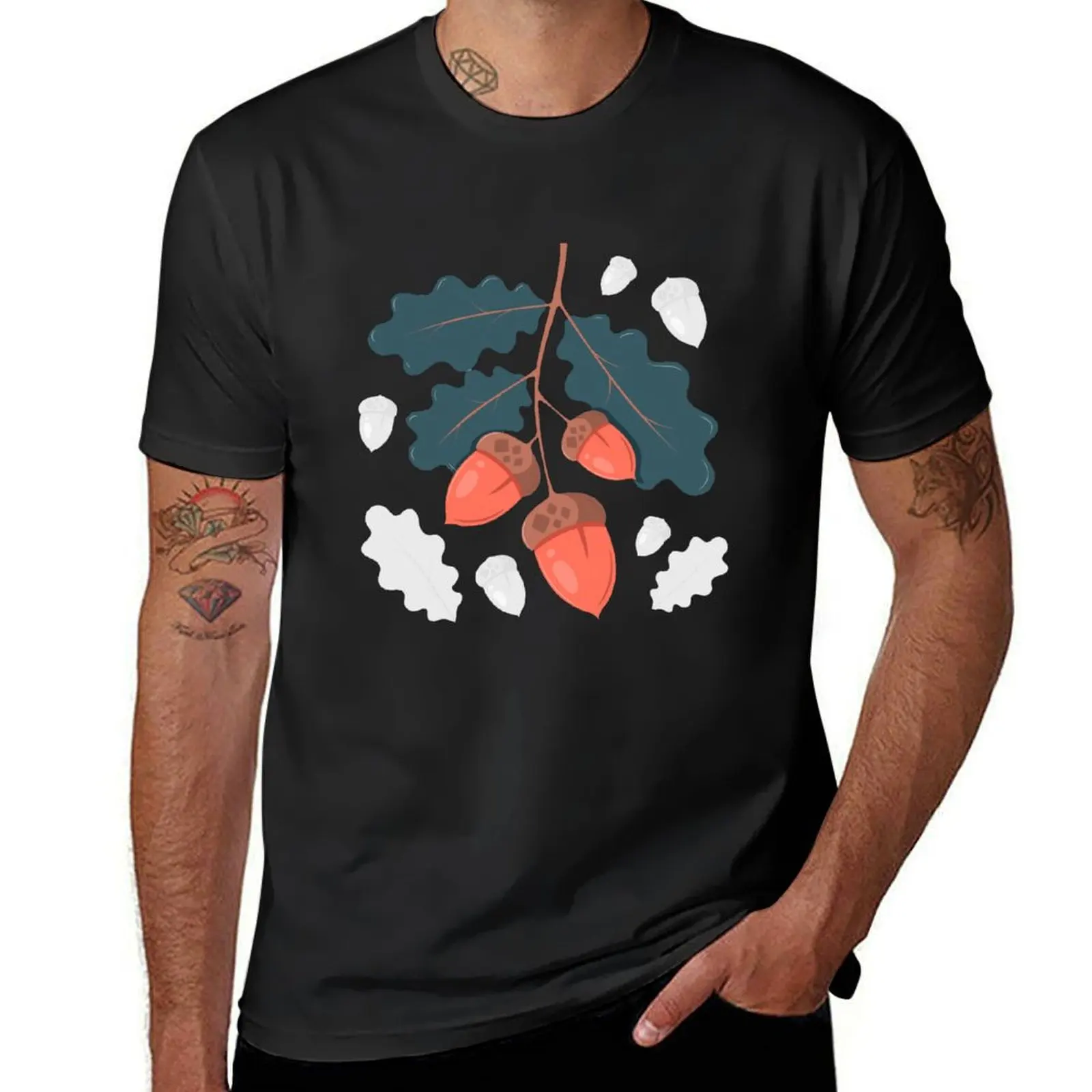 

Acorns T-shirt summer tops Short sleeve tee tops tees men clothes