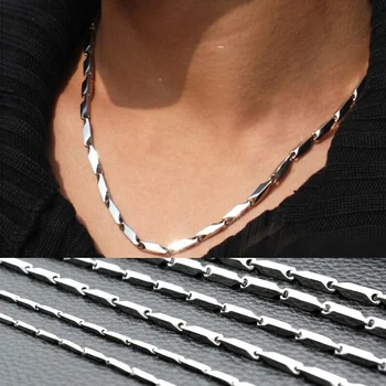 New Men's Necklace Titanium Necklace Stainless Steel Chain 2mm-4mm Men's and Women's Hip-hop Necklace Chain