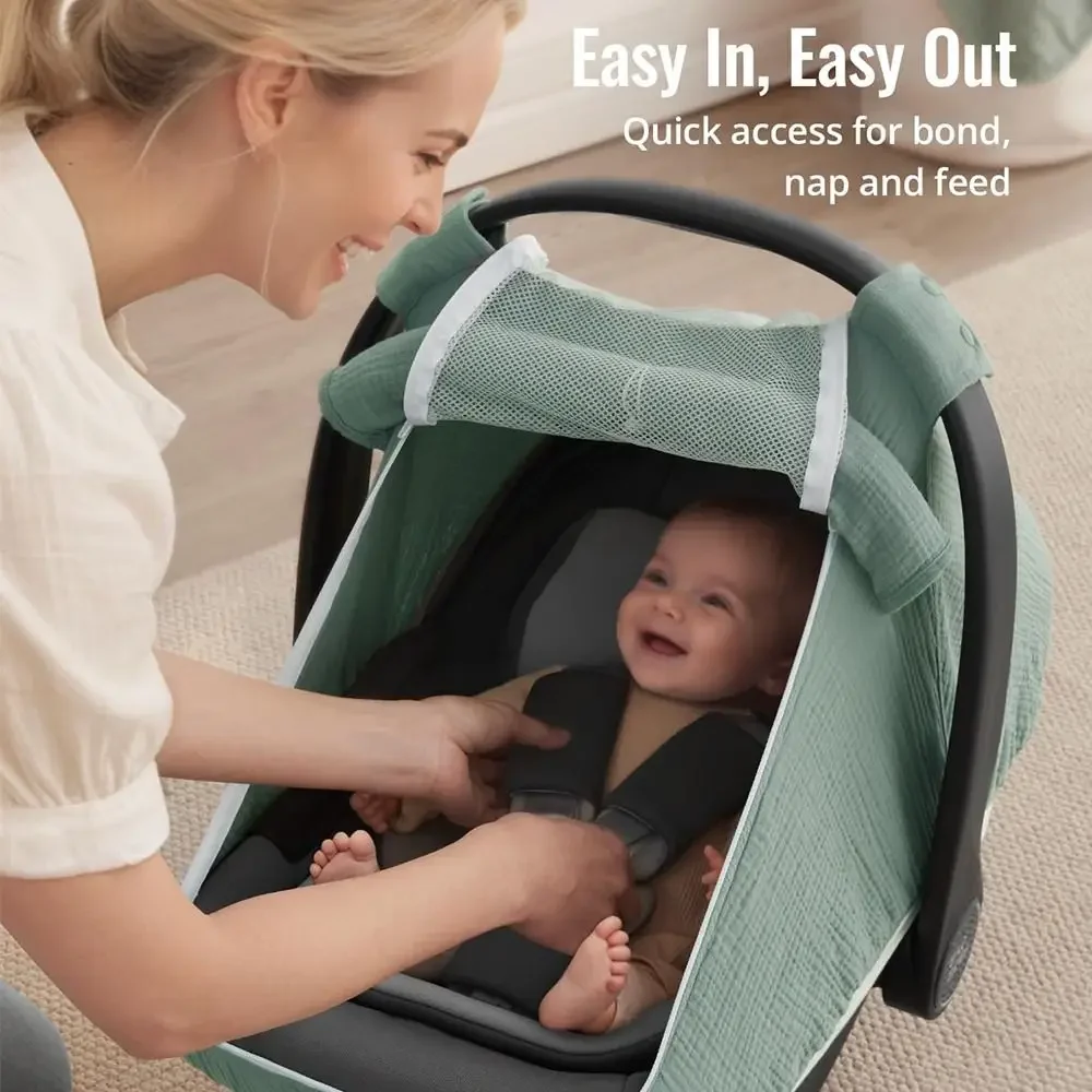 New Breathable Baby Car Seat Cover Multi-use Convenient Infant Car Seat Cover Canopy for Breastfeeding