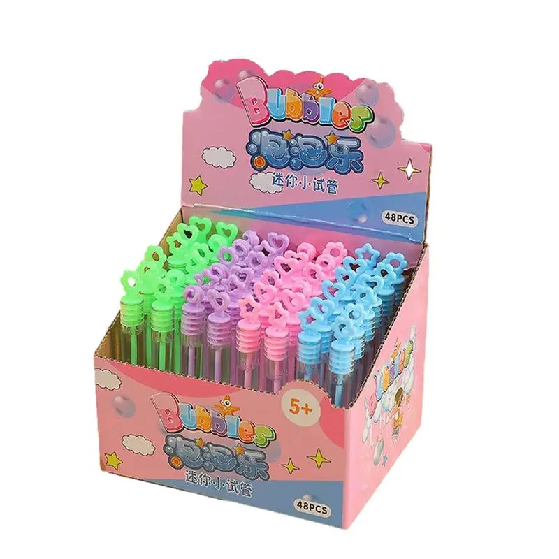 

Bubble Wands for Kids 48Pcs Safe Mini Bubble Sticks Set Fun Portable Leakproof Bubble Toys with Bubble Solution for Boys Girls