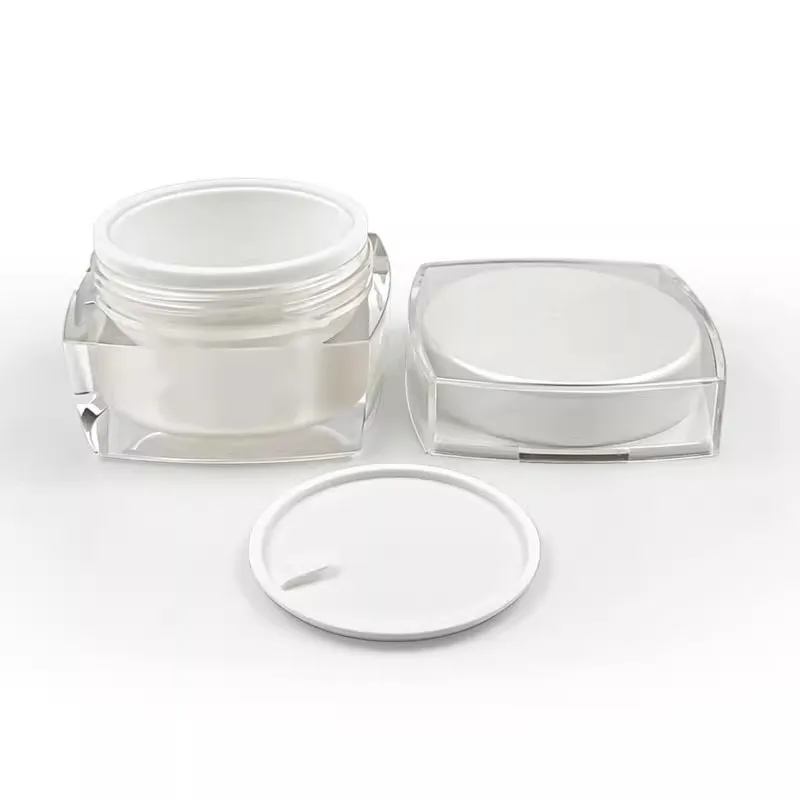 10/30pcs 5-50g Empty Cream Jar Square Lotion Bottles Acrylic Cosmetic Container Jar Makeup Travel Pot Refillable Bottle