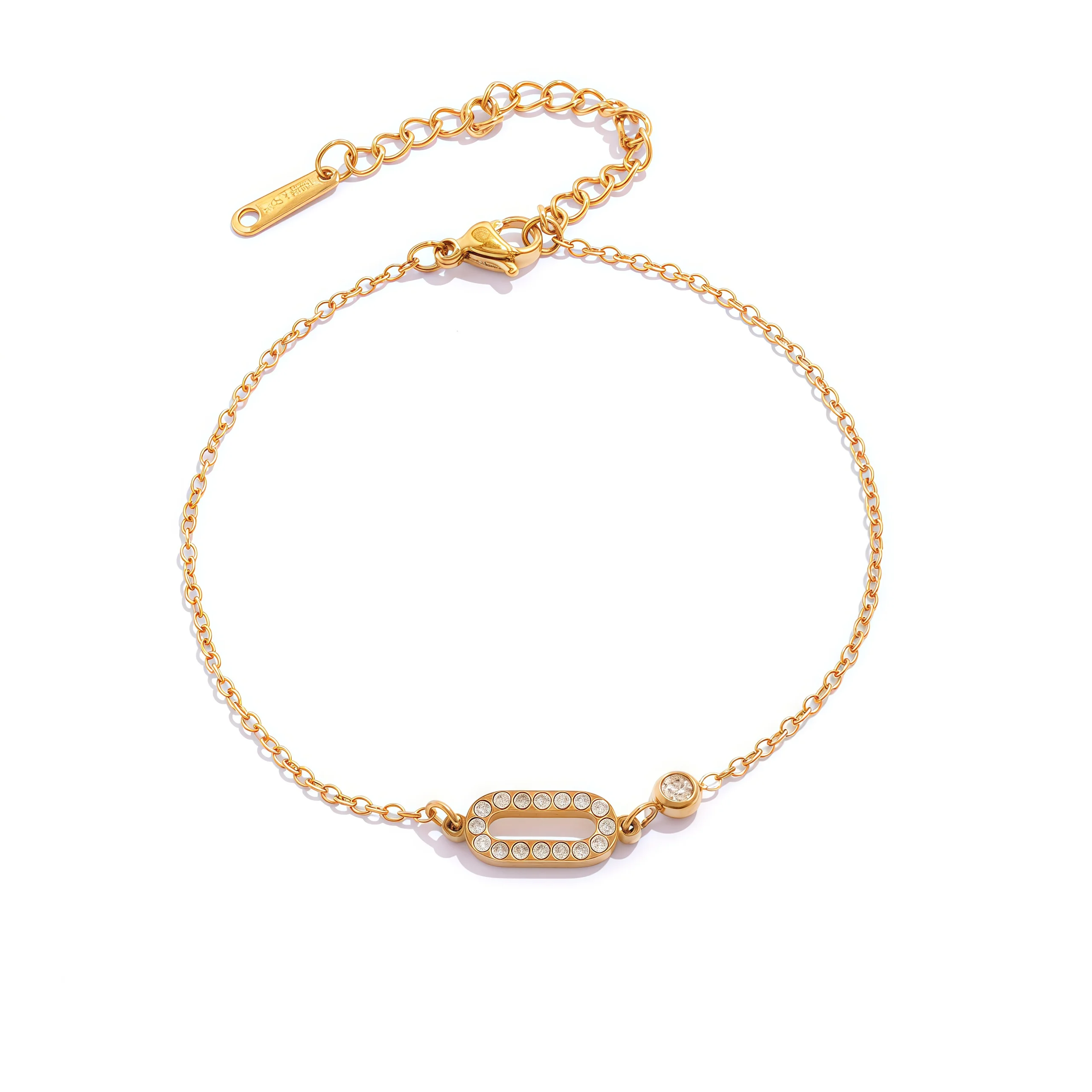 Elegantes Zirkon-Edelstahlarmband für Frauen, 18 Karat vergoldete Armbänder, luxuriöser Designer-wasserdichter Schmuck, Geschenke für Sie – Detail 5