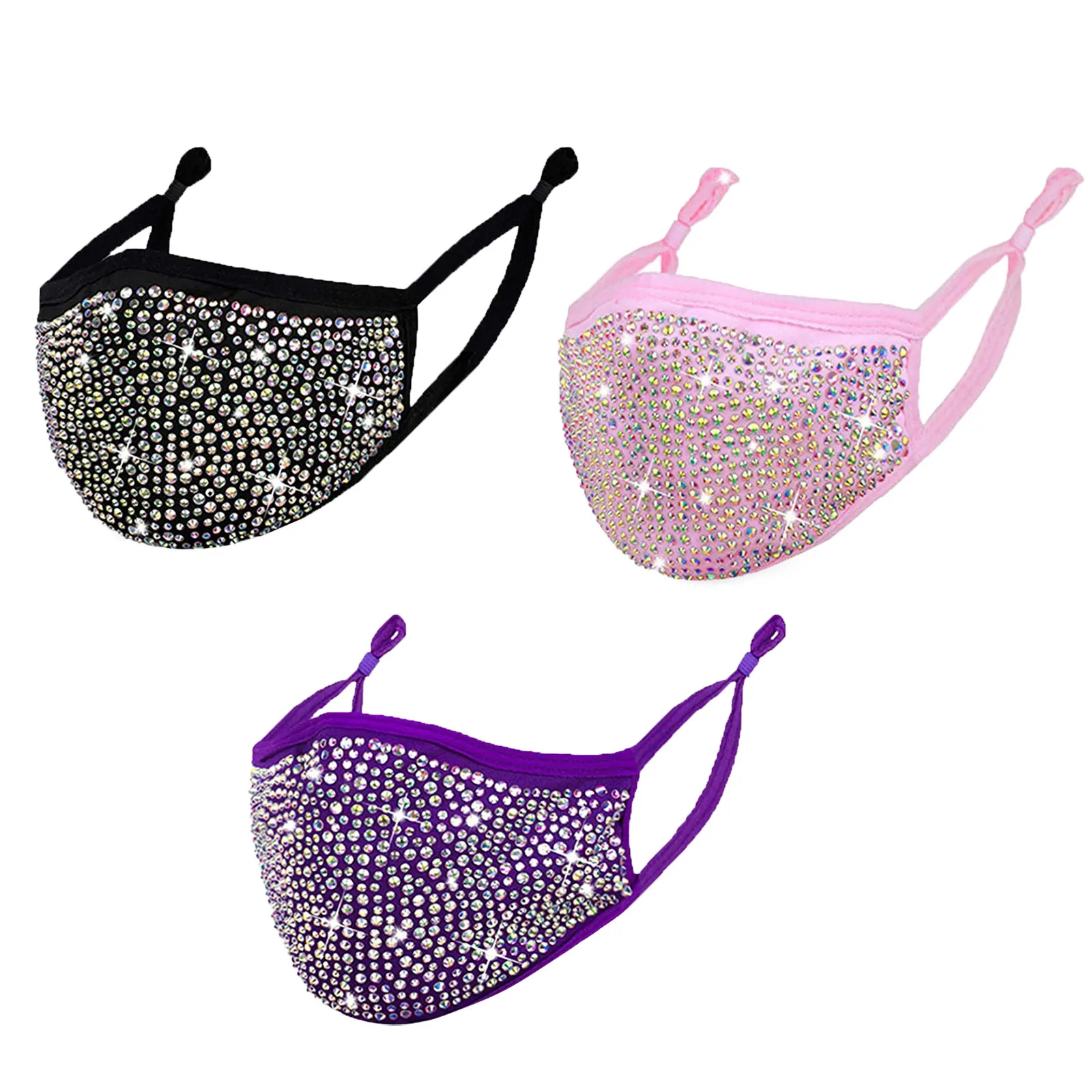 3pcs Glitter  Fashion Designers Wear  Earrings For Women'S Gifts Cubre Bocas Desechables Disposable Mouths Covers Mascara 2