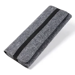 Compact Felt Keyboard Storage Bag - Protective Carrying Case (Gray)