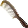 Natural Horn Massage Comb Round Fine Tooth Anti-Static Hair Straighter Curl Combs with Handle 4