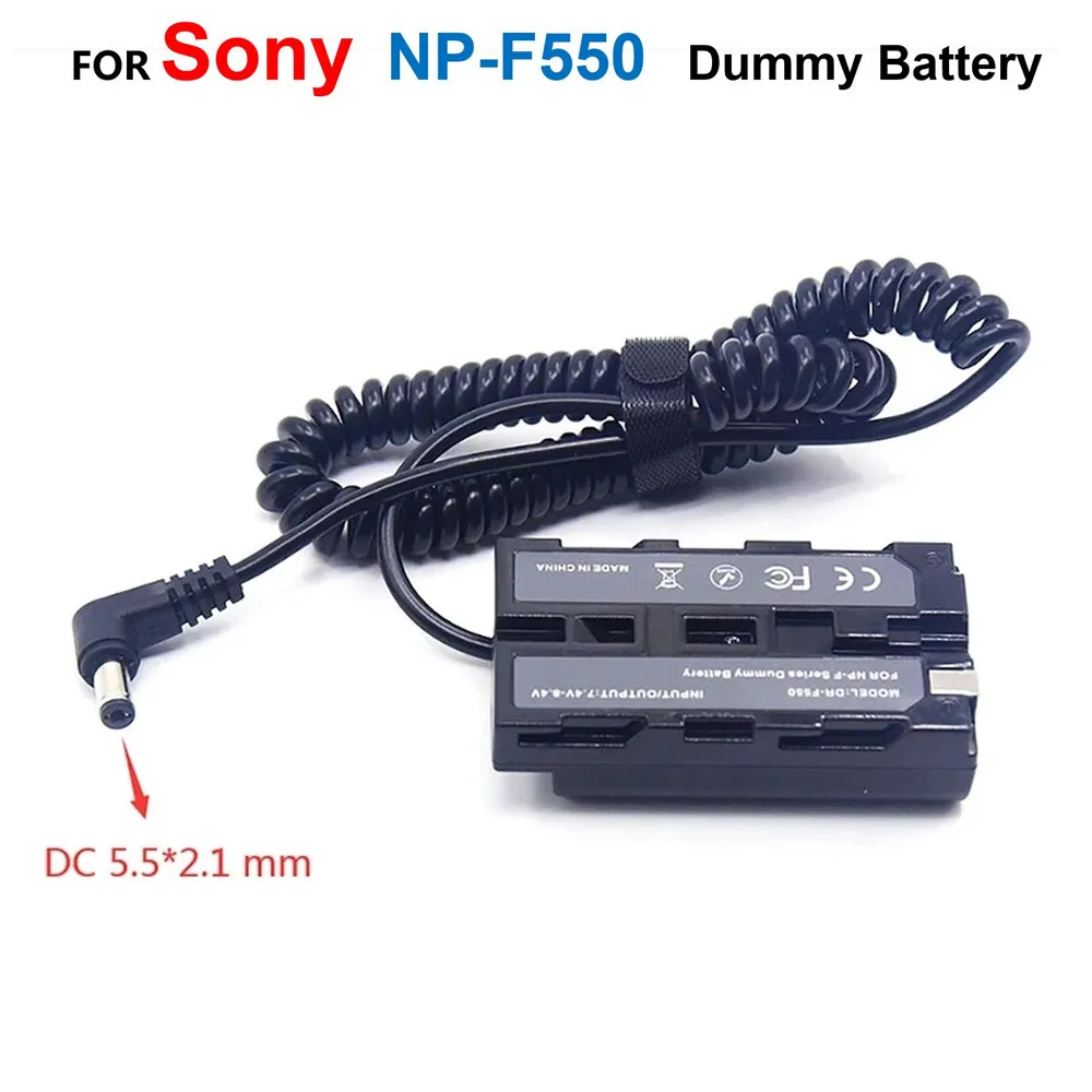 Np-F Np-F550 F750 F770 F960 F970 Cavo A Molla Di Alimentazione Accoppiatore Batteria Fittizia Per Sony Pxw-Z150 Nex-Fs100 Ac-Vl1 Hxr-Nx5 Hxr-Nx100