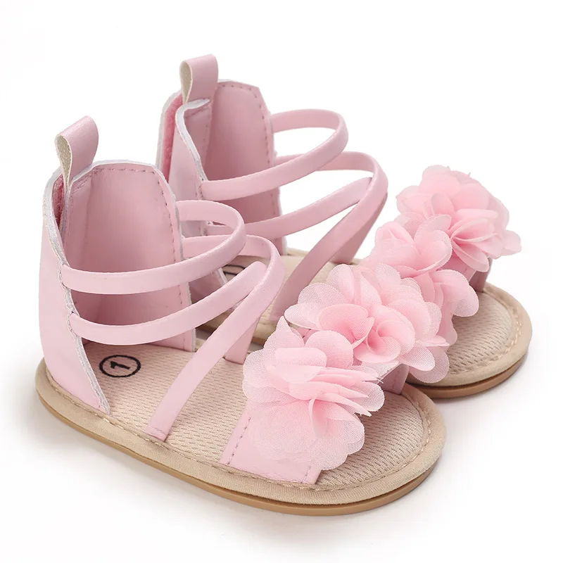 Infant Baby Shoes Baby Girl Shoes Flower Toddler Flats Summer Sandal Soft Casual Anti-Slip Crib First Walker