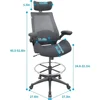 400lbs High-Back Mesh Ergonomic Drafting Chair,Tall Office Chair, Standing Desk Chair,Adjustable Headrest 2