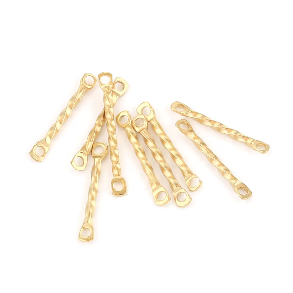 20 stücke Edelstahl Twisted Column Links Dünne Stick Streifen Anschlüsse für Ohrringe DIY Schmuck Machen Liefert Großhandel – Detail 5