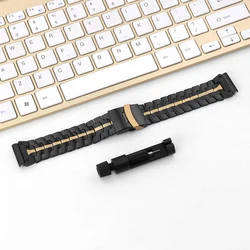 Premium QuickFit Stainless Steel Watch Band - 22/26mm Adjustable Strap - QuickFit 26mm (Black Gold)