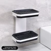 New Wall Mounted Double Layer Soap Dish Punch-Free Drawer Draining Holder Kitchen Storage Box Bathroom Organizer Rack Shelves 6