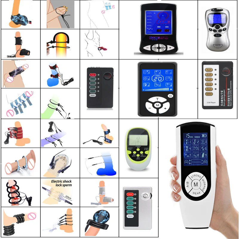 Varied Electric Shock Penis Ring,Electro Penis Electrostimulator Cock Chastity Cage,Electric Sex Glans Trainer,Estim Cock Ring