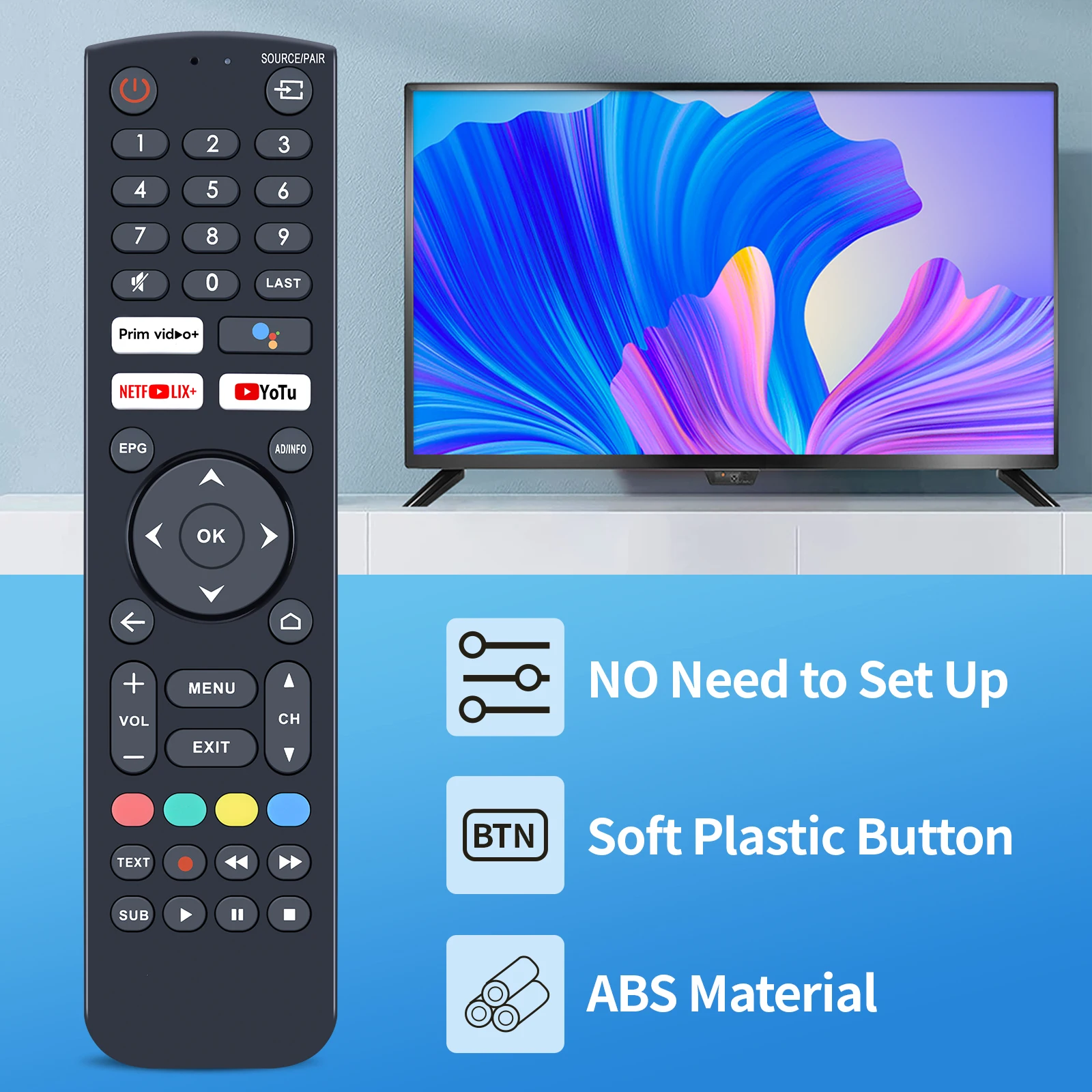 Brandt 398gm08beipn0004pm Impex 스마트 tv 용 음성 리모컨 398gm10bebdn0001pm