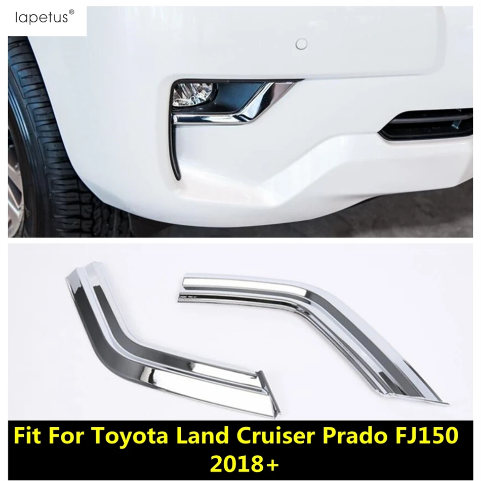 

Car Front Fog Light Lamp Eyelid Eyebrow Strip Cover Trim For Toyota Land Cruiser Prado FJ150 2018 - 2020 ABS Chrome Accessories