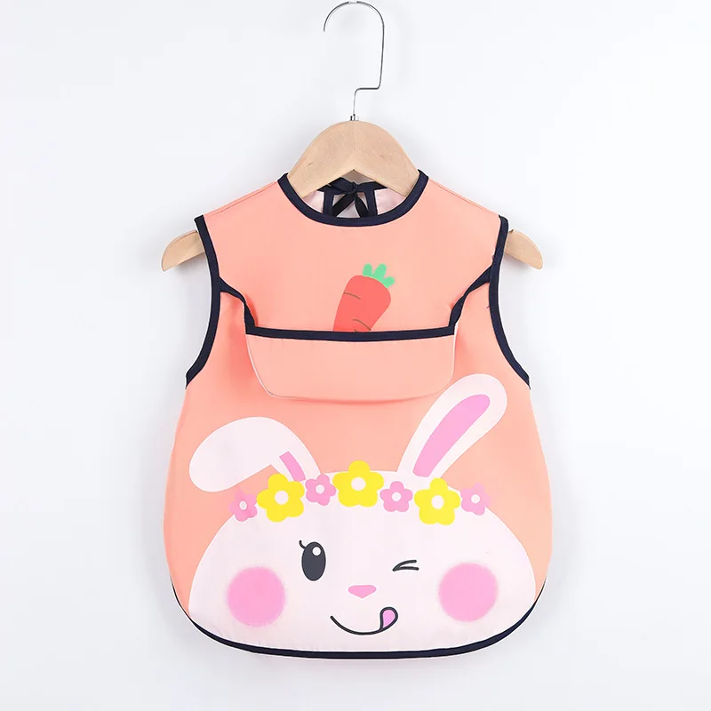 Sleeveless Bibs For Children Baby Kids Toddler Waterproof Long Sleeve Art Smock Feeding Bib Apron Fit 0-6 Years Dropshipping 6