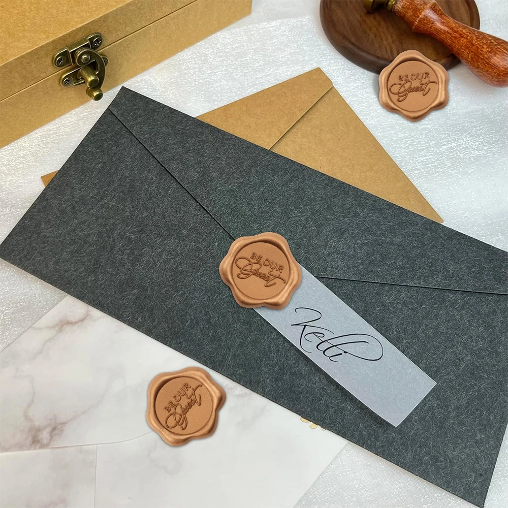 25pcs/set Wax Seal Stickers Embossed Heart Footprint Rosemary Branch Be Our Guest Pattern Self-adhesive Stickers for DIY Cards sealing wax beads seal wax seal wax sticks