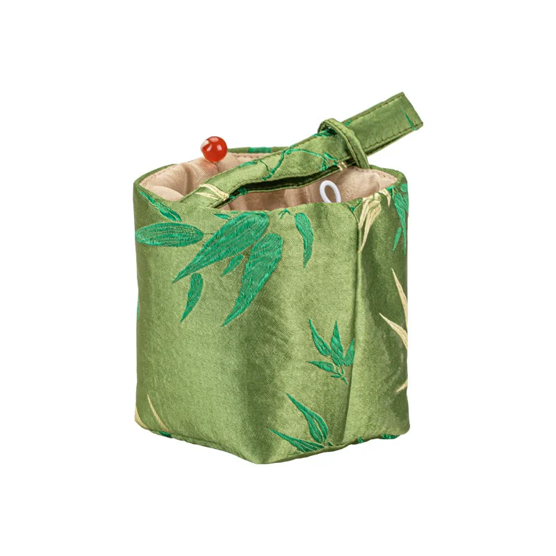 Traditional Chinese-style Brocade Tea Set Bag Portable Travel Storage Pouch for Teapot, Teacups, and Gaiwan， Supplier