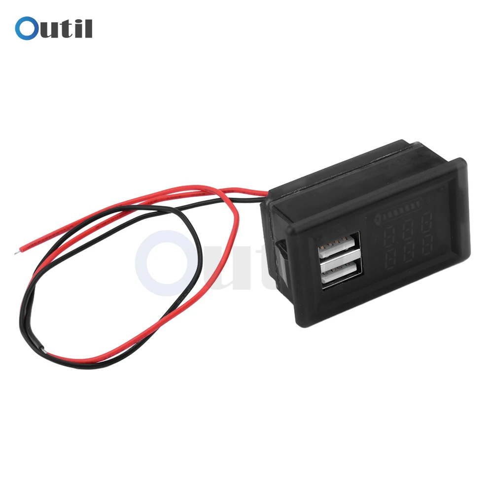 DC 9-24V Digital Voltmeter USB+Type-C Dual-interface Lithium Battery Capacity Display Meter ZFX-3079 LED Battery Display Voltmet 6
