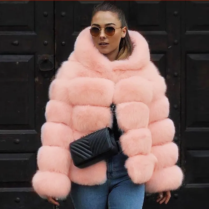 Veste D'hiver Femme FANCYINN En Fausse Fourrure - Coupe Oversize, Manches Longues, Poches, Fermeture éclair