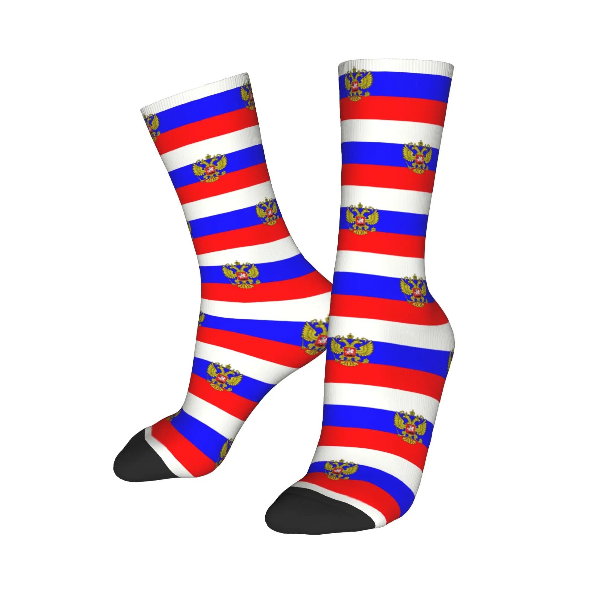 Retro Soviet Flag Crew Socks - Warm Fashionable Hammer and Sickle Design
