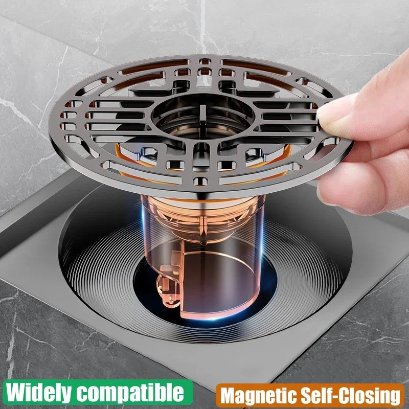 Bathroom Magnetic Self-Closing Anti-odor Floor Drain Core Insect Proof Floor Strainer Cover Deodorant Toilet Sewer Shower Drain