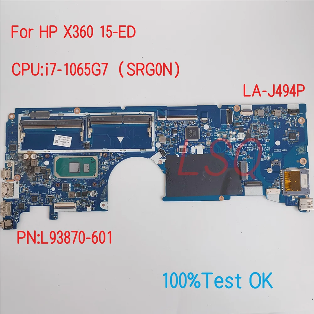 

LA-J494P для HP ProBook X360 15-ED материнская плата для ноутбука с процессором i5 i7 PN:L93868-601 L93870-601 100% ТЕСТ ОК