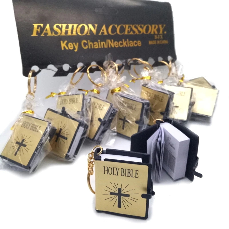 English Version Mini Religious Christian Keychain for Key Chain for Key Ring for Key Holder Women Bag Charm Dropship