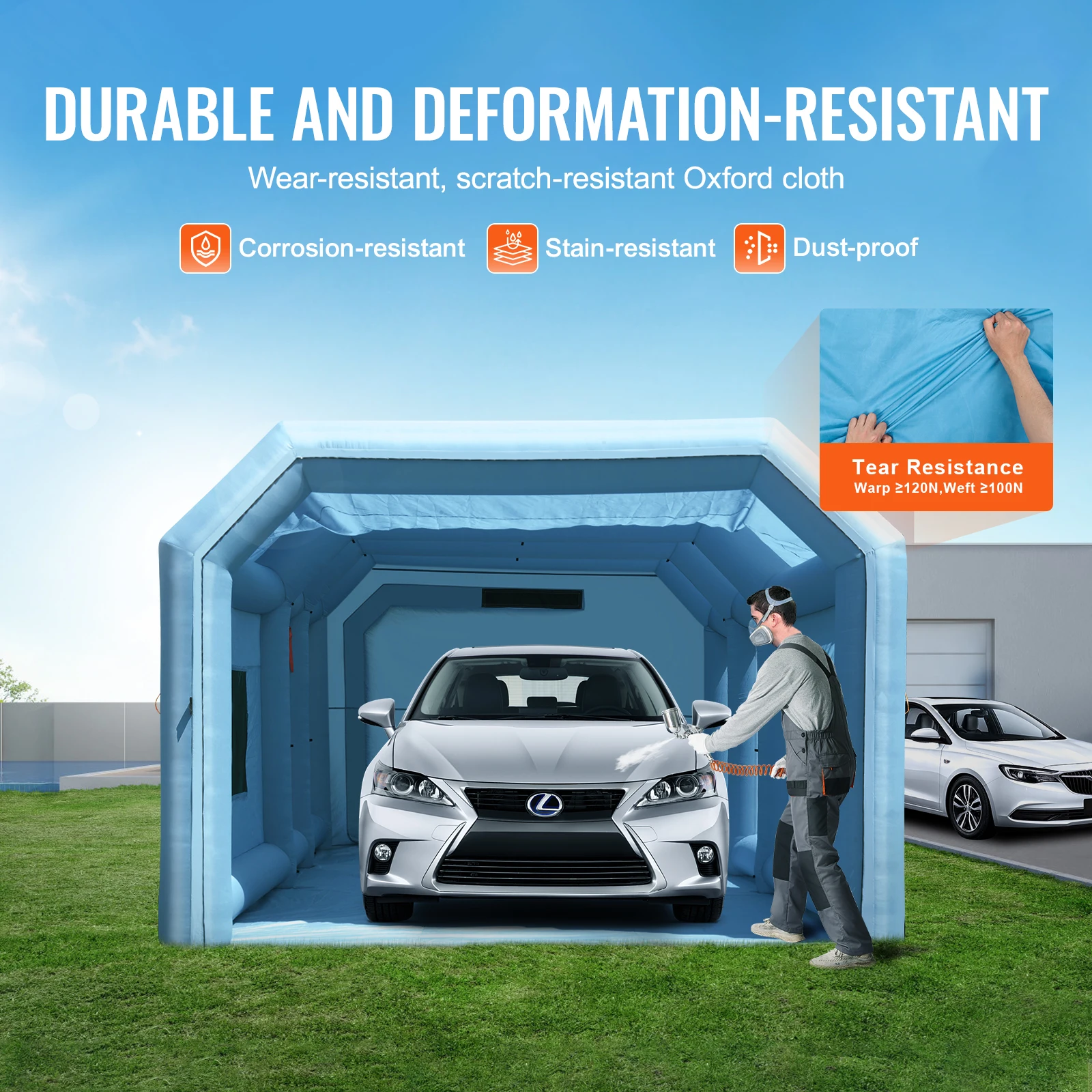 Portable Inflatable Paint Booth with Dual Blowers