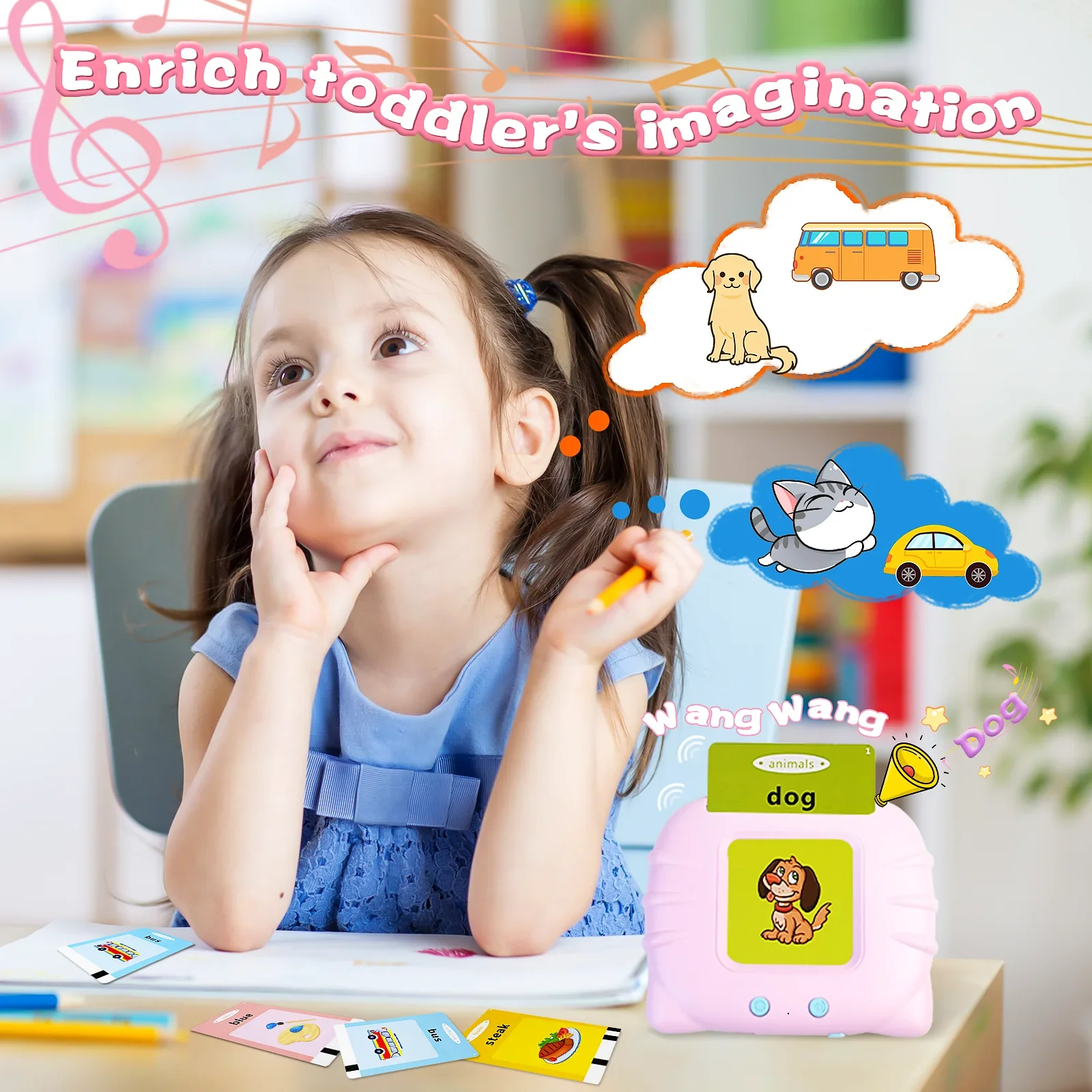 Talking Flash Cards Alphabet Pocket Speech Toys Therapy Autism Sensory Toys for Kids Early Educational Toy English Flashcards 2