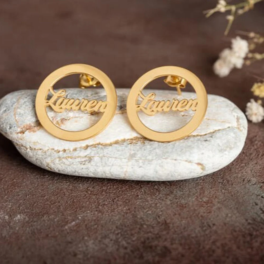 맞춤형 이름 귀걸이: 수제, 실버, 골드, 로즈골드