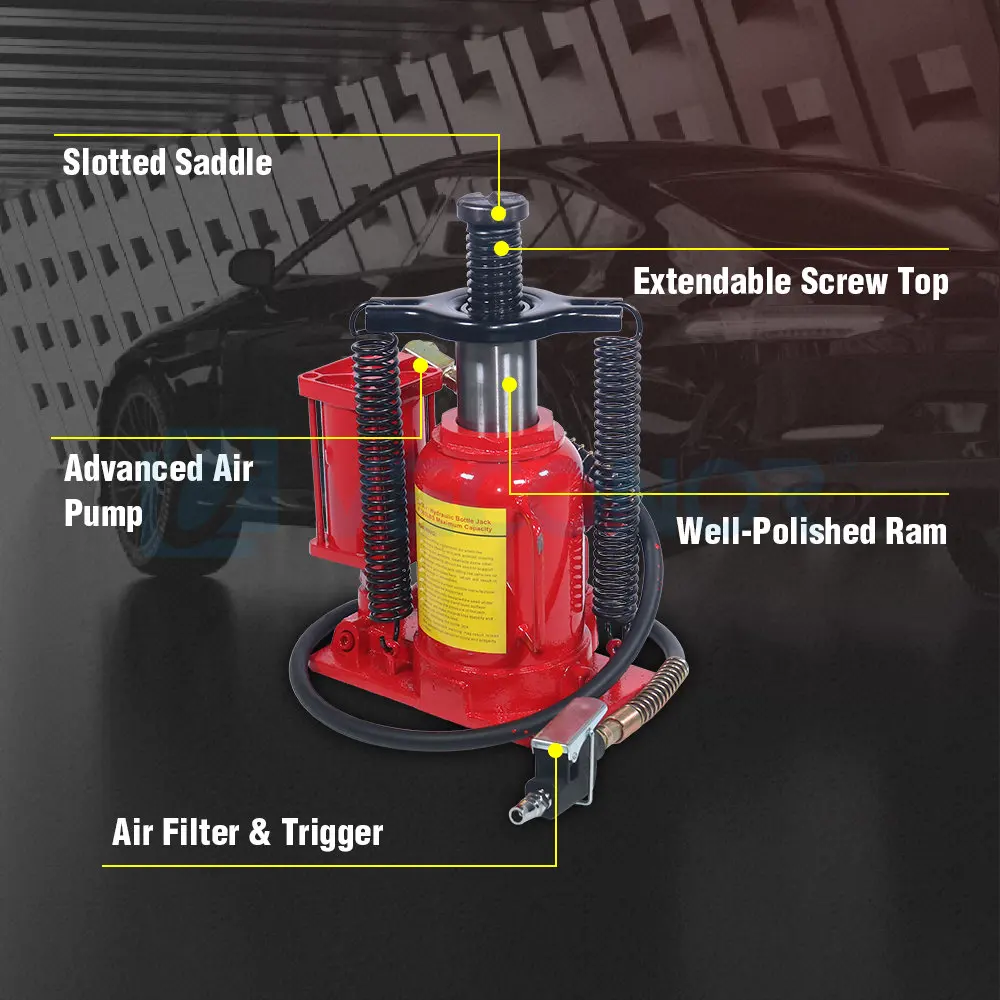 Cric hydraulique pneumatique avec pompe manuelle, 20 tonnes, 40000 lb, pour  réparation de remorque de voyage, camion automatique robuste - AliExpress