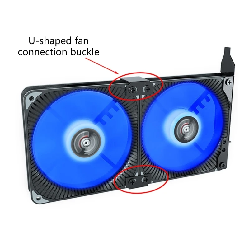 2Pcs Buckle C-shaped Parallel Bracket 12cm-14cm Computer Cooling Fan Fixing Conn