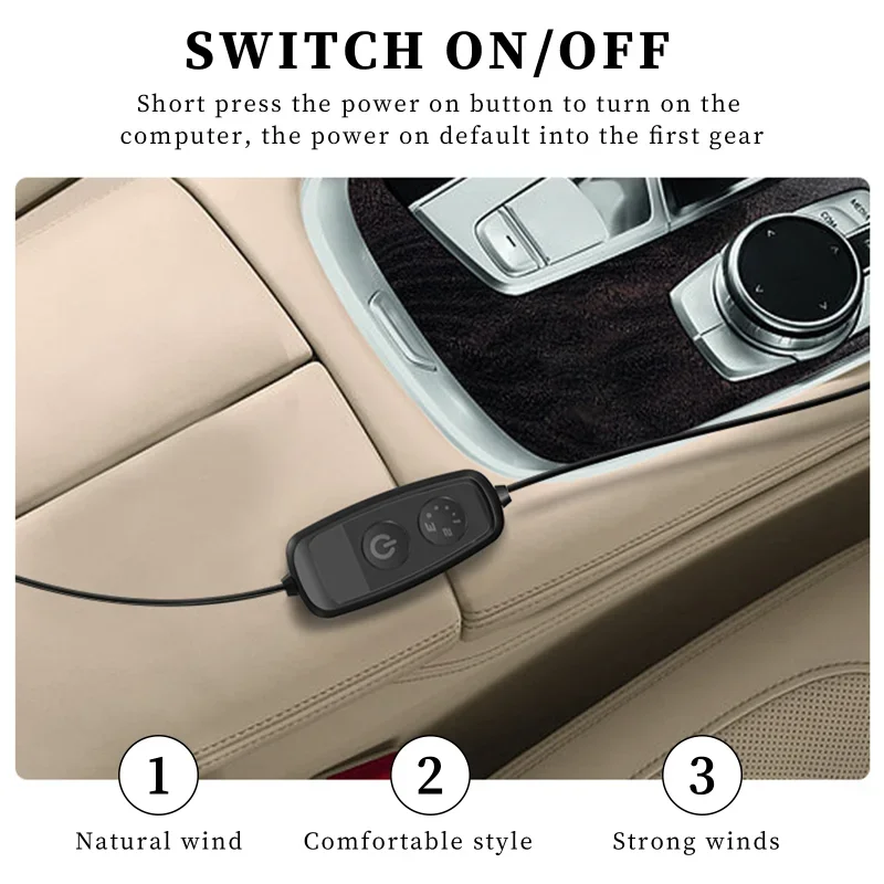Car Interior Rear Headrest Fan Portable Car Seats Fan for Front Rear Seat Passenge USB Plug In Auto Seat Fans Auto Accessories