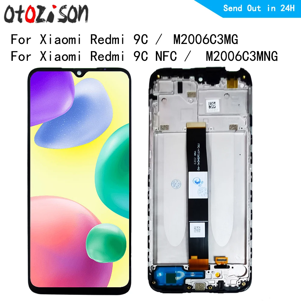 ЖК-дисплей для Xiaomi Redmi 9C M2006C3MG, сенсорная панель, дигитайзер экрана с рамкой в сборе для Xiaomi Redmi 9C NFC M2006C3MNG